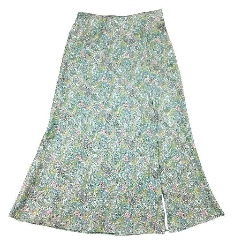 Miss Selfridge Paisley Floral Maxi Skirt Side Slits Women Size 4 Fairy Whimsical